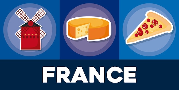 Vektor frankreich-icon-set