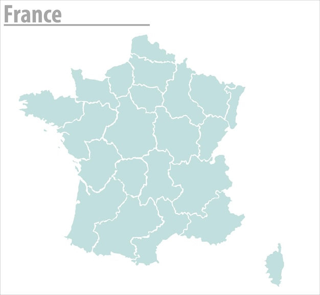 Frankreich karte illustration vektor detaillierte frankreich karte mit regionen