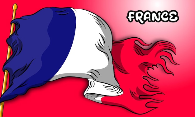 Frankreich-vektorflagge mit hand gezeichnet