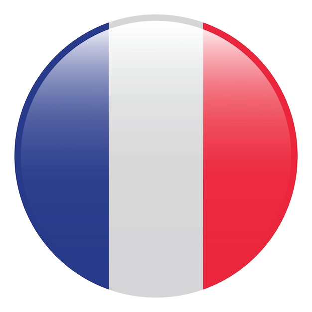 Frankreichs Kreis-Flagge-Symbol digitale Vektor-Illustration
