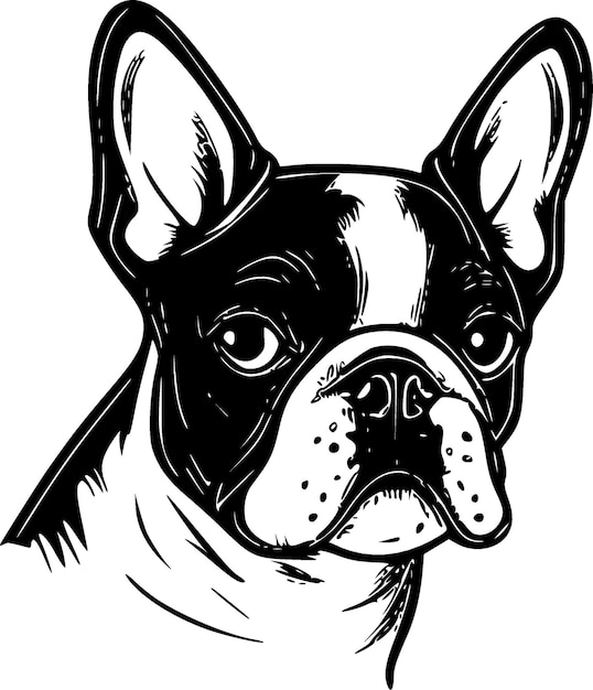 Französische bulldogge minimalistische und flache logo-vektorillustration