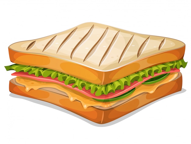 Vektor französische sandwich-ikone