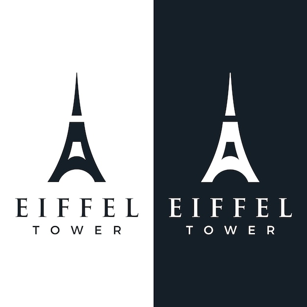 Vektor französischer eiffelturm und hochturm-logo-vorlagendesign mit bearbeitbarer vektorillustration