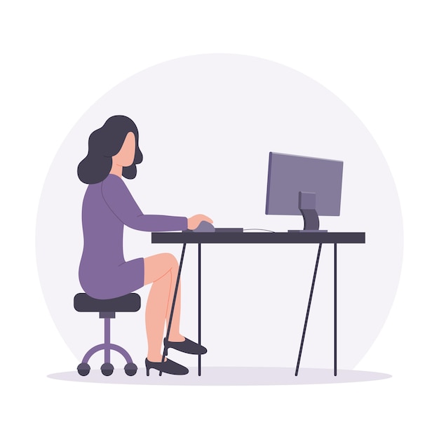 Frau, die im Büro arbeitet
