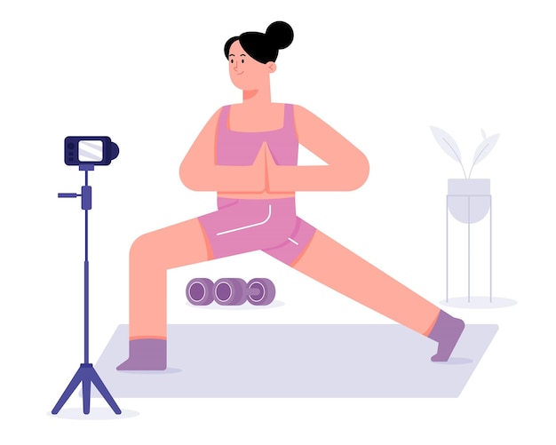 Frau, die Yoga oder Pilates-Übungen macht