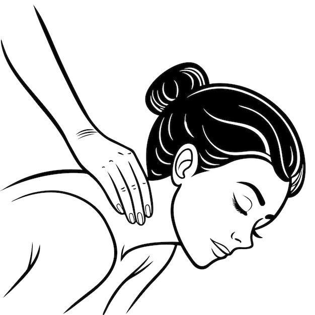 Frau erhält ein Nackenmassage-Spa- und Wellness-Konzept