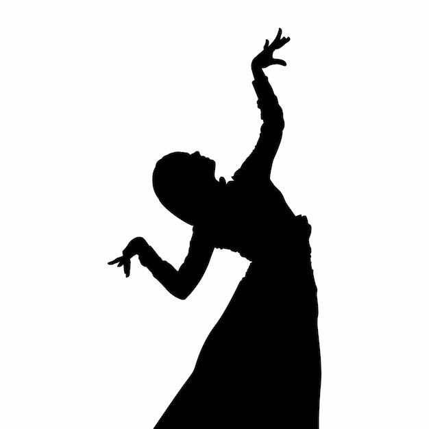 Frau führt einen ausdrucksstarken und temperamentvollen spanischen tanz auf
