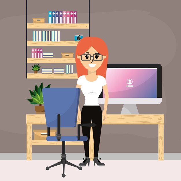Frau im Büro