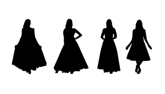 Frau im kleid silhouette