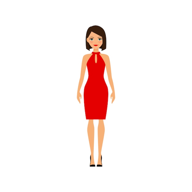 Frau im roten reizvollen Kleid