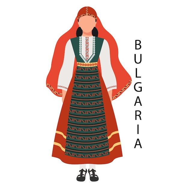 Vektor frau in bulgarischer volkskostüm kultur und traditionen bulgariens illustrationsvektor