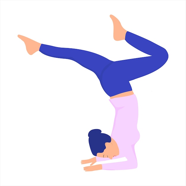 Frau in yoga-posen vektor-illustration im cartoon-stil