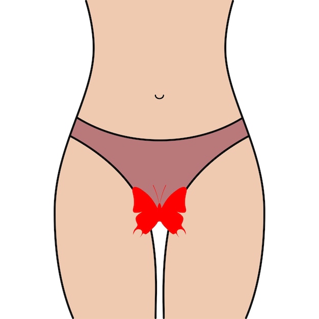 Frau Körper Menstruation Schmetterling