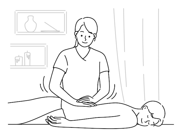 Frau macht manuelle Massage für Kunden