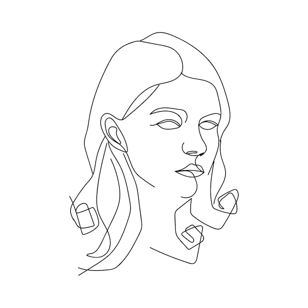 Frau minimale handgezeichnete Illustration einzeilige Zeichnung