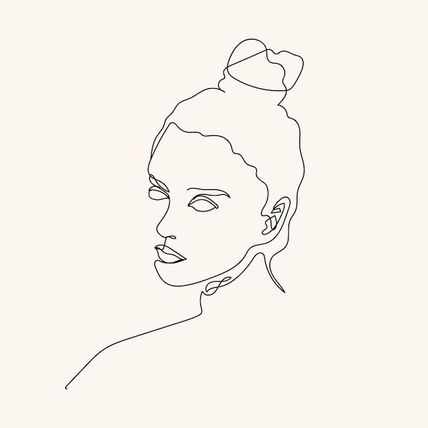 Frau minimale handgezeichnete illustration einzeilige zeichnung