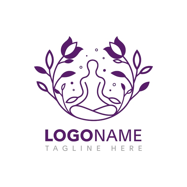 Vektor frau mit lotusblumen-spa-logo-design