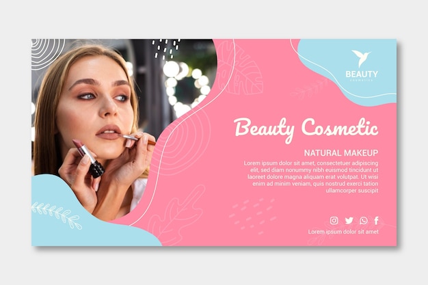 Vektor frau mit make-up banner vorlage