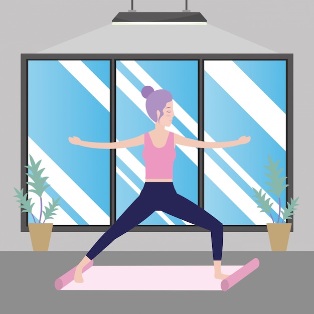 Frau und Yoga