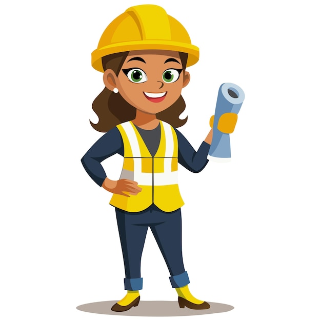 Frauen Architekt Cartoon Vector Kreatives Design Berufliche Illustration