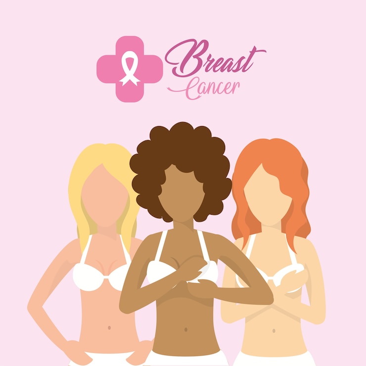 Vektor frauen brustkrebsprävention krankheit