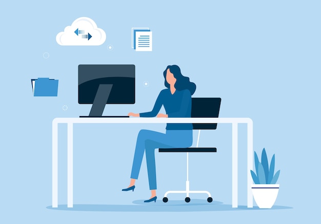 Frauen, die online im Home-Office-Konzept arbeiten