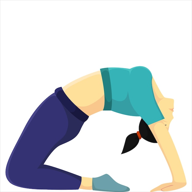 Frauen, die yoga-charakter-design-illustration tun