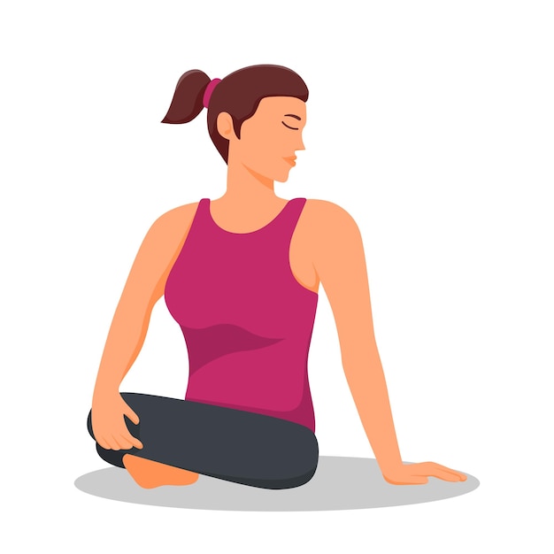 Frauen, die yoga-design-illustration tun