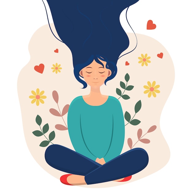 Frauen, die Yoga-Meditationsaktivitäten zur Selbstfürsorge machen