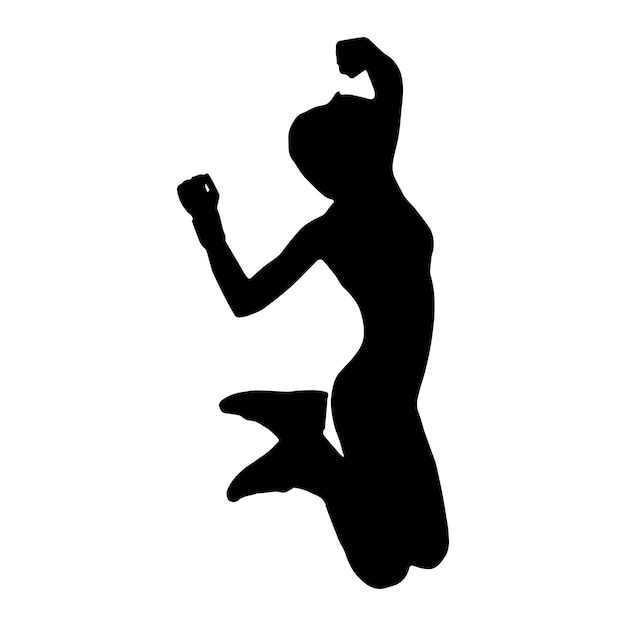 Frauen-fitness-silhouette isoliert schwarz auf weißem hintergrund, vektorillustration
