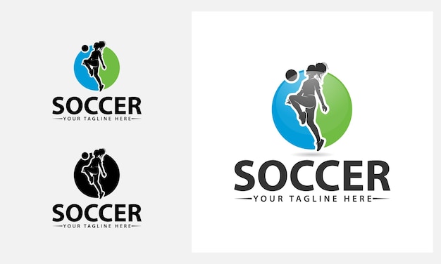 Frauen-Fußballer-Logo-Design