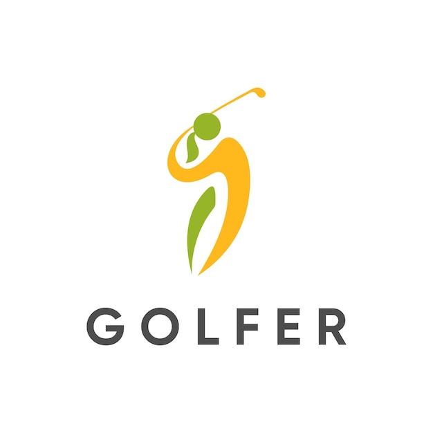 Frauen-golf-logo-design-illustration