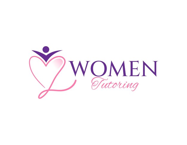 Vektor frauen-herz-nachhilfe-mentoring-business-logo-design-vorlage