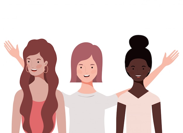 Frauen mit Sprechblasenavataracharakter