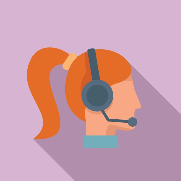 Frauen-Podcast-Symbol Flache Illustration des Frauen-Podcast-Vektorsymbols für Webdesign