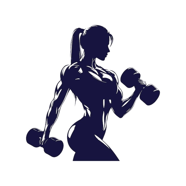Frauen- und Fitnessstudio Silhouette Illustration Vektordesign