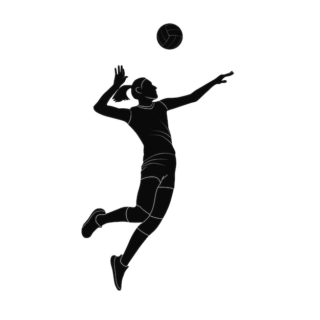 Frauen-Volleyball-Silhouetten Frau mit Volleyballball