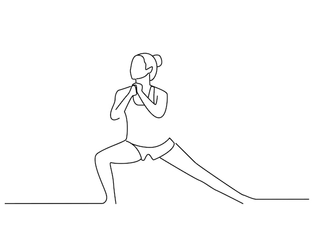 Frauen yoga linie kunst illustration