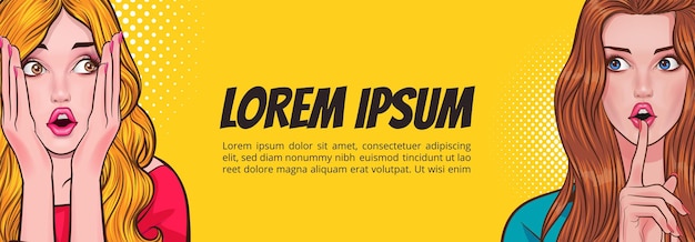 Frauengeste, die etwas präsentiert, das Rabatt oder Verkauf ankündigt Sonderangebot-Shopping-Banner