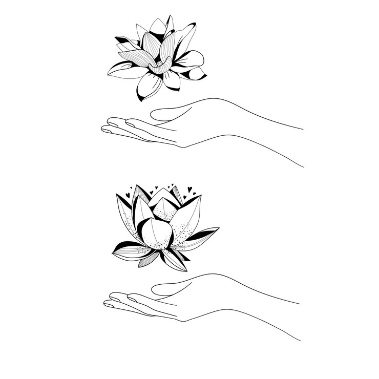 Frauenhand mit Blume
