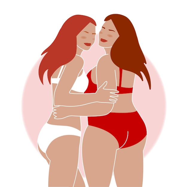 Frauenkörpervielfalt positiv und Freundschaft