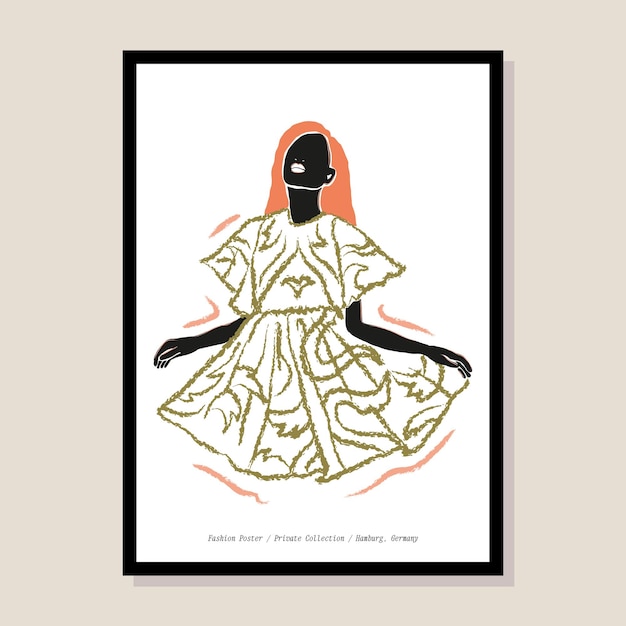 Frauenportrait-Vektorillustration für Wandkunstgalerie