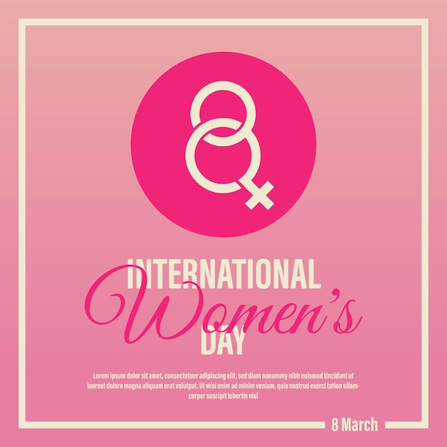 Frauentag im 8. März Design-Konzept Internationale Frauentag-Symbol-Banner