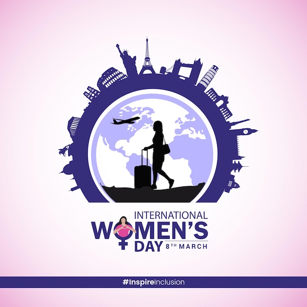 Frauentags-Tour und Reisekonzept Social-Media-Themen-Banner-Poster für die Kampagne zum Frauentag 2024