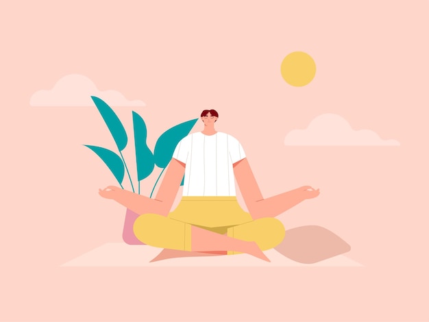 Vektor frauenyoga-meditation wirft illustration auf