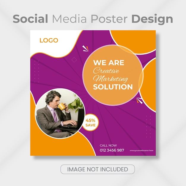 Free Vector Corporate Social Media Poster Template-Design oder Layout-Design