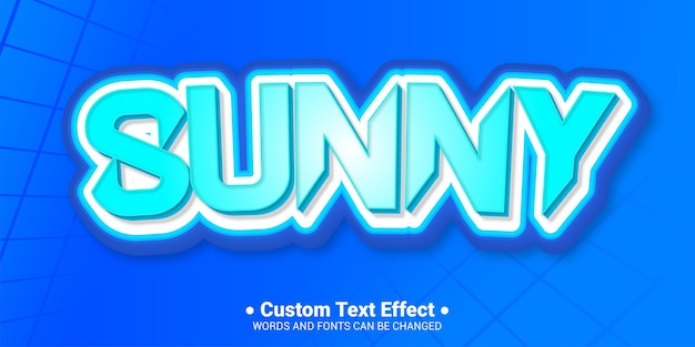 Free Vector sunny editable cartoon 3d Text-Effekt Comic-Schriftart-Stil