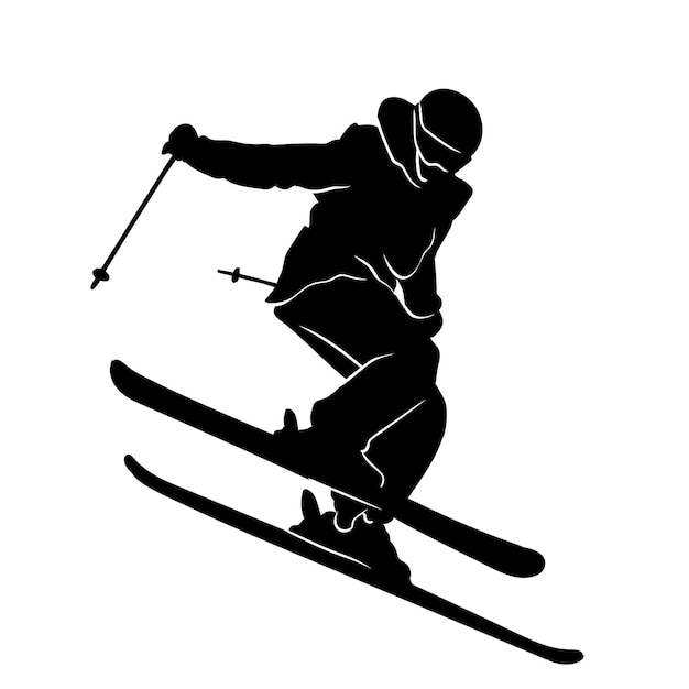 Freestyle-Skiing-Silhouette-Illustration