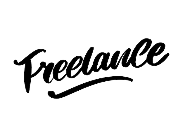 Freiberufliche moderne business-vorlage für lifestyle-design. schriftzug pinsel kalligraphie slogan