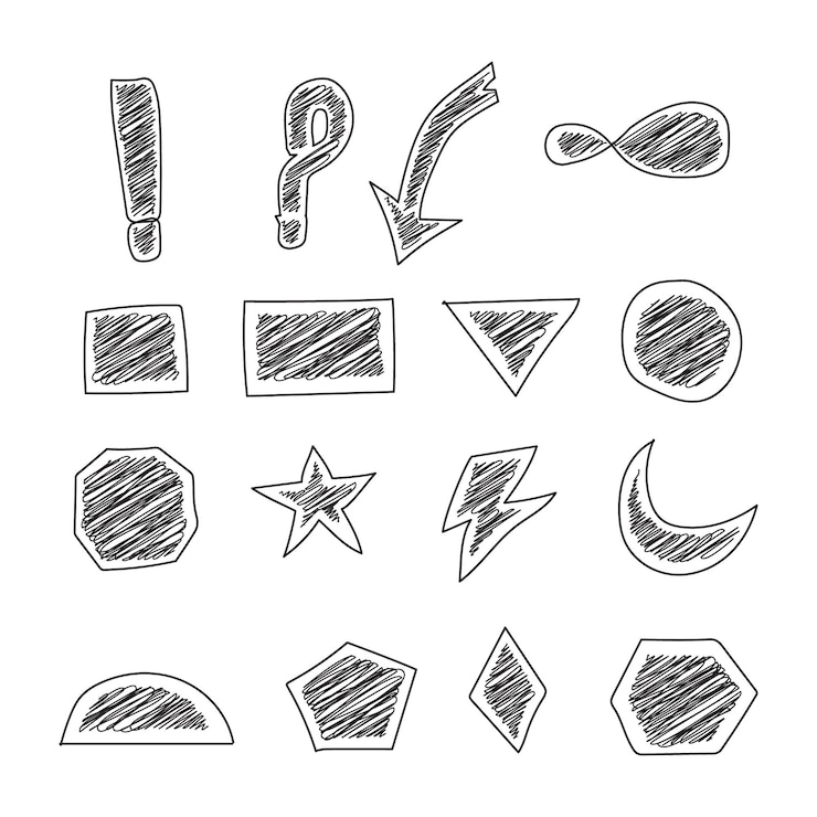 Freie Scribble-Grundformdesignelemente